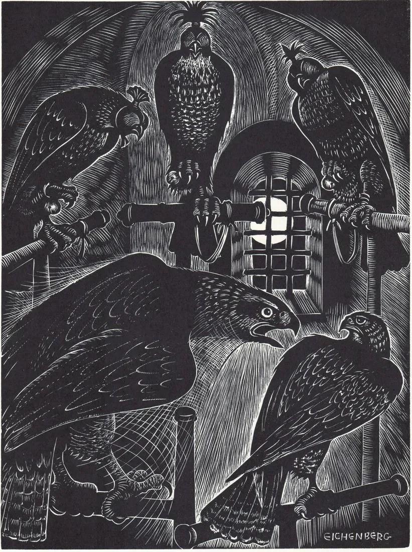Fritz Eichenberg (1901-1990) Wart and hawks